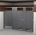 Toilet Partitions - Solid Plastic - Floor Mounted Overhead Brace